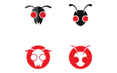 Hormiga cabeza animales logo vector v36