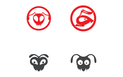 Karınca kafası hayvanlar logo vektörü v39