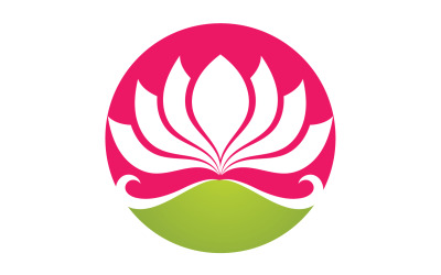 Květ lotosu jóga symbol vektorový design název společnosti v20
