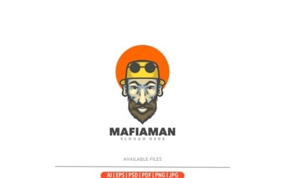 Mafia boss mascot logo template