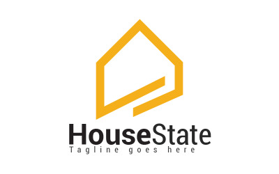 Diseño de logotipo de estado de la casa (bienes raíces)