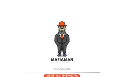 Diseño lindo del logotipo de la mascota de mafi