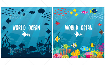 Illustration vectorielle de la journée mondiale de l&amp;#39;océan