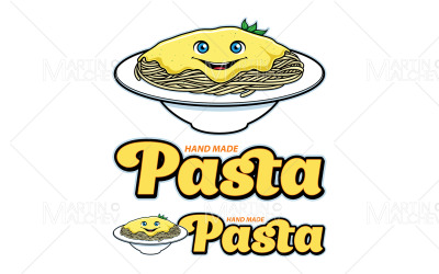 Ilustración de vector de mascota de comida de pasta