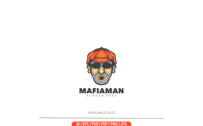 Mafia old man logo mascot