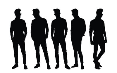 Man fashion designer silhouette bundle vector