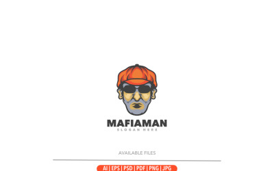 Mascotte del logo del vecchio mafioso