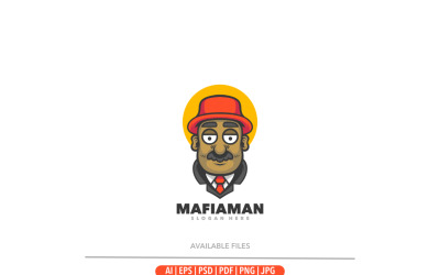 Modèle de logo mignon boss mafia man