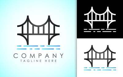 Design criativo do logotipo da ponte abstrata3