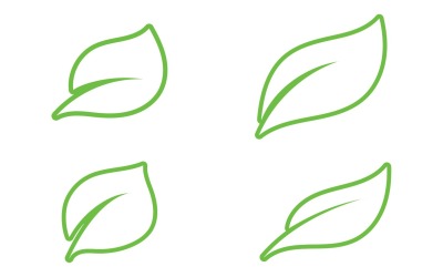 Yaprak ağaç süsleme yeşil doğa logo v5