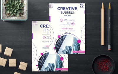 Conception de flyers commerciaux créatifs - Identité d&amp;#39;entreprise