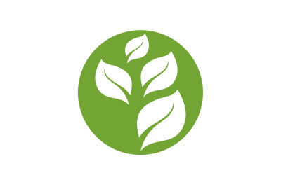 Hoja verde té naturaleza fresca logo v19