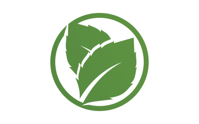 Hoja verde té naturaleza fresca logo v34