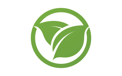 Hoja verde té naturaleza fresca logo v38