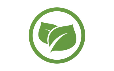 Hoja verde té naturaleza fresca logo v39