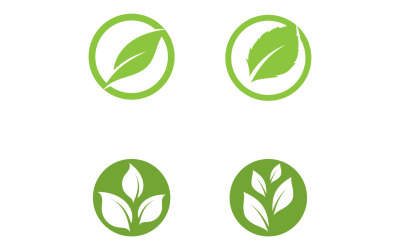 Hoja verde té naturaleza fresca logo v53