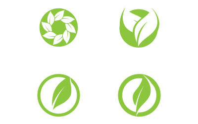 Hoja verde té naturaleza fresca logo v56