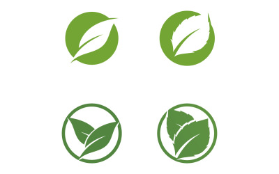 Hoja verde té naturaleza fresca logo v61