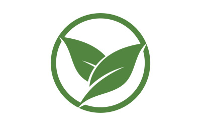 Logotipo fresco da natureza do chá verde da folha v33