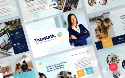 Translatic - Prezentace překladatelské agentury PowerPoint šablony