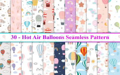 Heteluchtballonnen naadloos patroon, heteluchtballonnenpatroon, ballon naadloos patroon