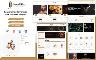 JewelStar Html - Plantilla de sitio web de joyería limpia y elegante