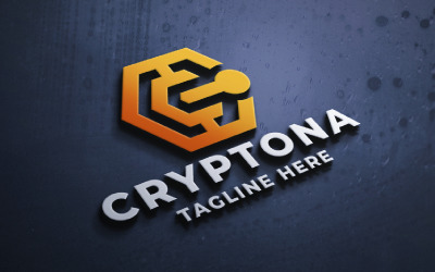 Modèle de logo Crypto Coin Cube Pro