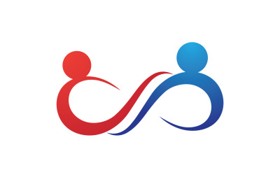 Diseño de logotipo de grupo de equipo de personas infinitas para empresa v18