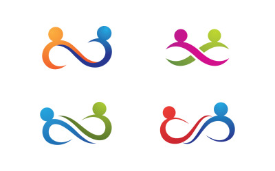 Diseño de logotipo de grupo de equipo de personas infinitas para empresa v3