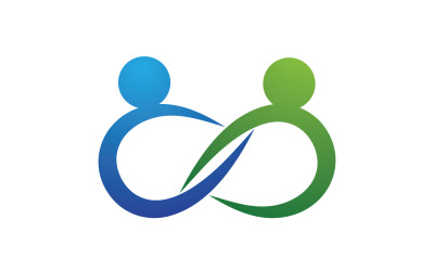 Diseño de logotipo de grupo de equipo de personas infinitas para empresa v6