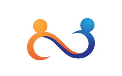 Diseño de logotipo de grupo de equipo de personas infinitas para empresa v9