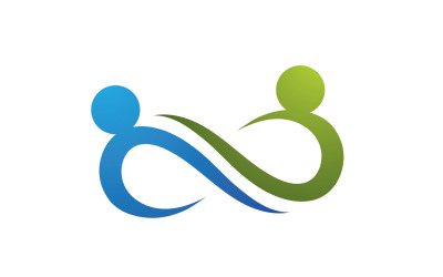 Diseño de logotipo de grupo de equipo de personas infinitas para la empresa v17