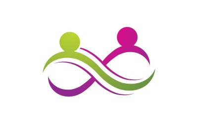 Дизайн логотипа группы людей Infinity для компании v12