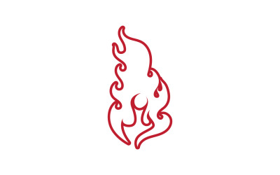 Flame fire hot burn logo vector v14