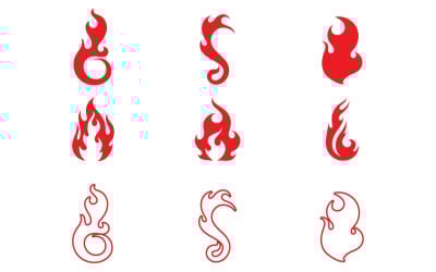 Flame fire hot burn logo vector v23