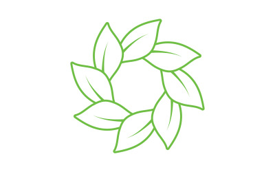 Foglia eco tè verde natura logo fresco vettore v31
