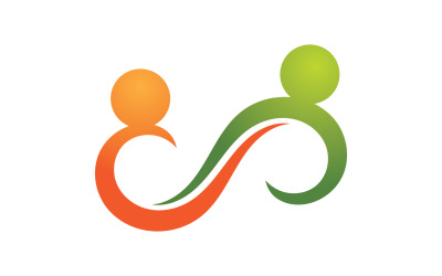 Infinity people team group logo design for company v13