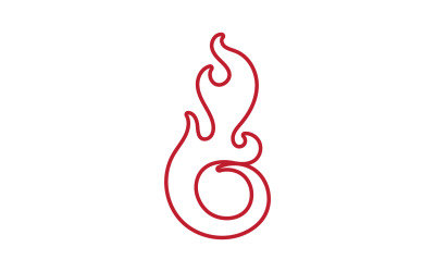 Llama fuego caliente quemar logo vector v17