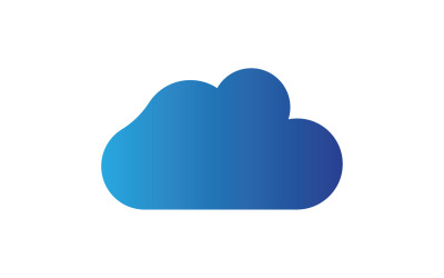 Decoración de logotipo de icono de nube azul y diseño de empresa v7