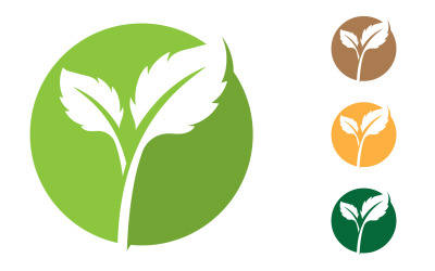 Flor hoja círculo decoración o logo naturaleza v8