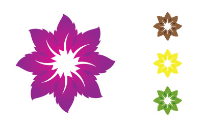 Flower leaf circle decoration or logo nature v1