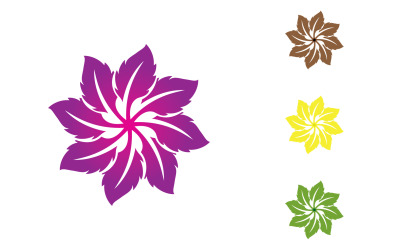Flower leaf circle decoration or logo nature v4