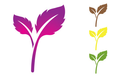 Flower leaf circle decoration or logo nature v5