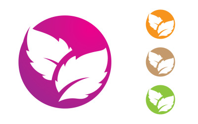 Flower leaf circle decoration or logo nature v7