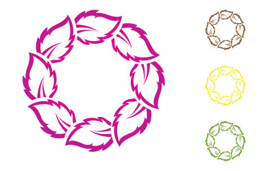 Flower leaf circle decoration or logo nature v9