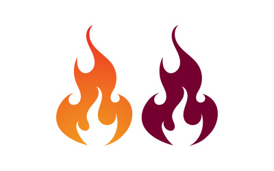 Fuego caliente llama quemar logo vector v16