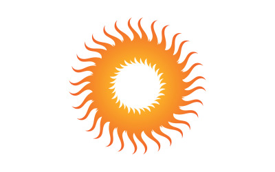 Logotipo do sol e vetor de paisagem de símbolos v4