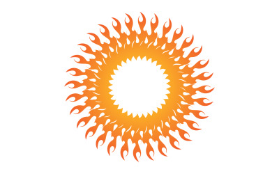Sun Logo y símbolo paisaje vector v7