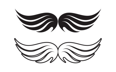 Ala uccello falco angelo disegno vettoriale per logo v18