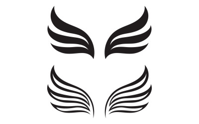 Ala uccello falco angelo disegno vettoriale per logo v1